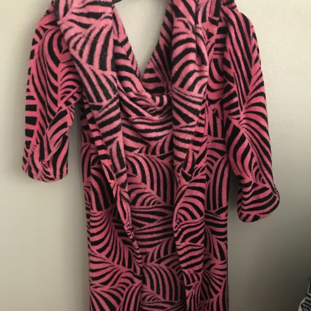 Pink zebra print robe